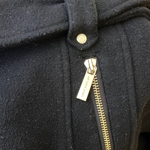 Michael Kors Black Belted Coat with Gold Accents Size M - Picture 8 of 10